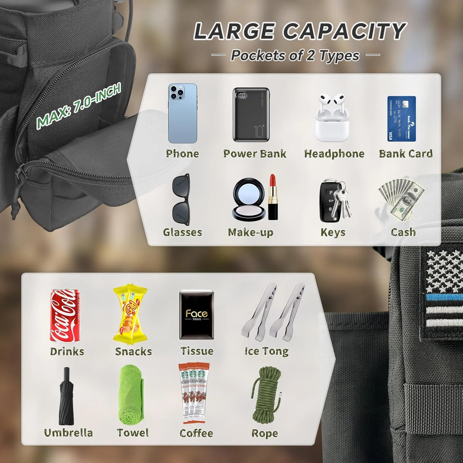 COOLYARD Water Bottle Holder with Strap 64 oz Water Bottle Sleeve Carrier Sling Bag Molle Strap Tactical Pouch for Hiking Camping Gym