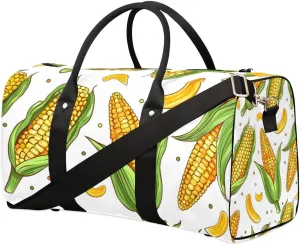 Corn Yellow Vegetables Travel Duffel bag for Men Women Weekender Overnight Bag Gym Bag Carry On Luggage Bags for Yoga Workout Sports