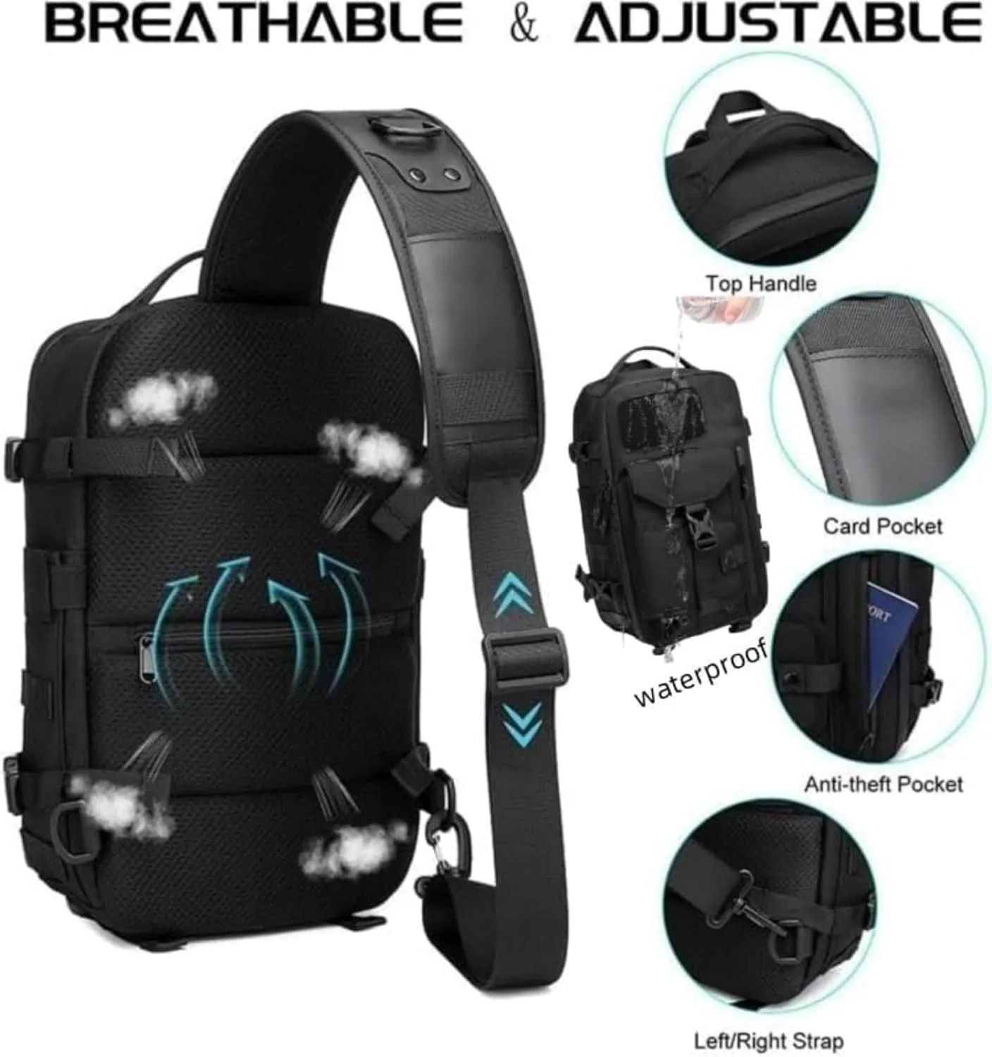 Cosmos Explorer Sling Bag,Anti Theft Tactical,Dustproof, Scratchproof Waterproof Crossbody Bag for Travel Hiking Commute