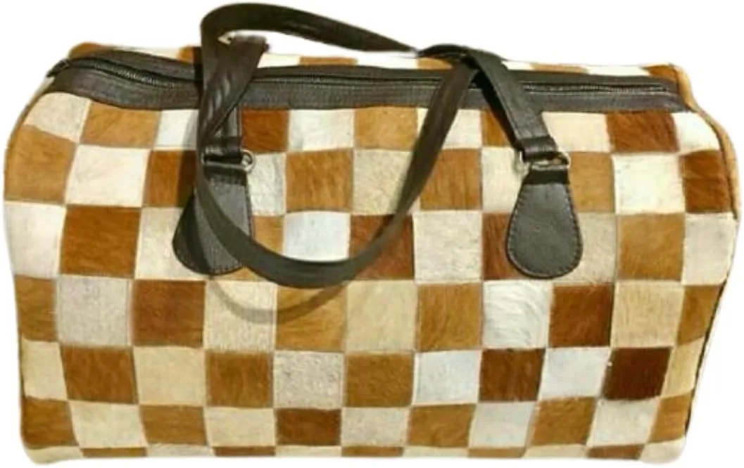 Cowhide Travel Duffel Bag - Stylish Weekender, Gym, Sport & Overnight Tote for Men and Women, Durable Leather Weekender Bag for Every Adventure and Journey
