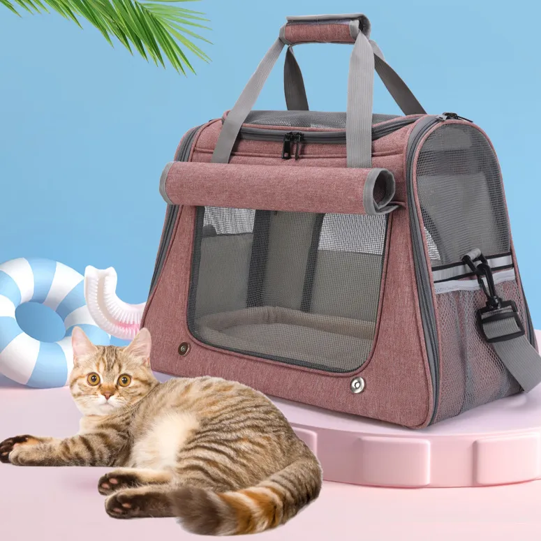 Cross Body Breathable Gridding Pet Travel Bag