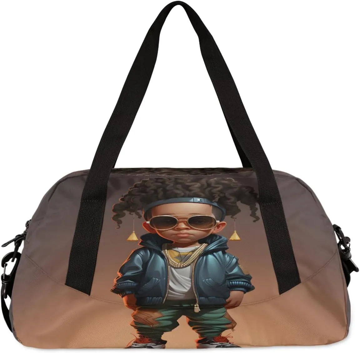 Curly Boys Kids Duffle Bag Boys Girls Small Sport Dance Gym Bag for Overnight Travel Weekender Carry On