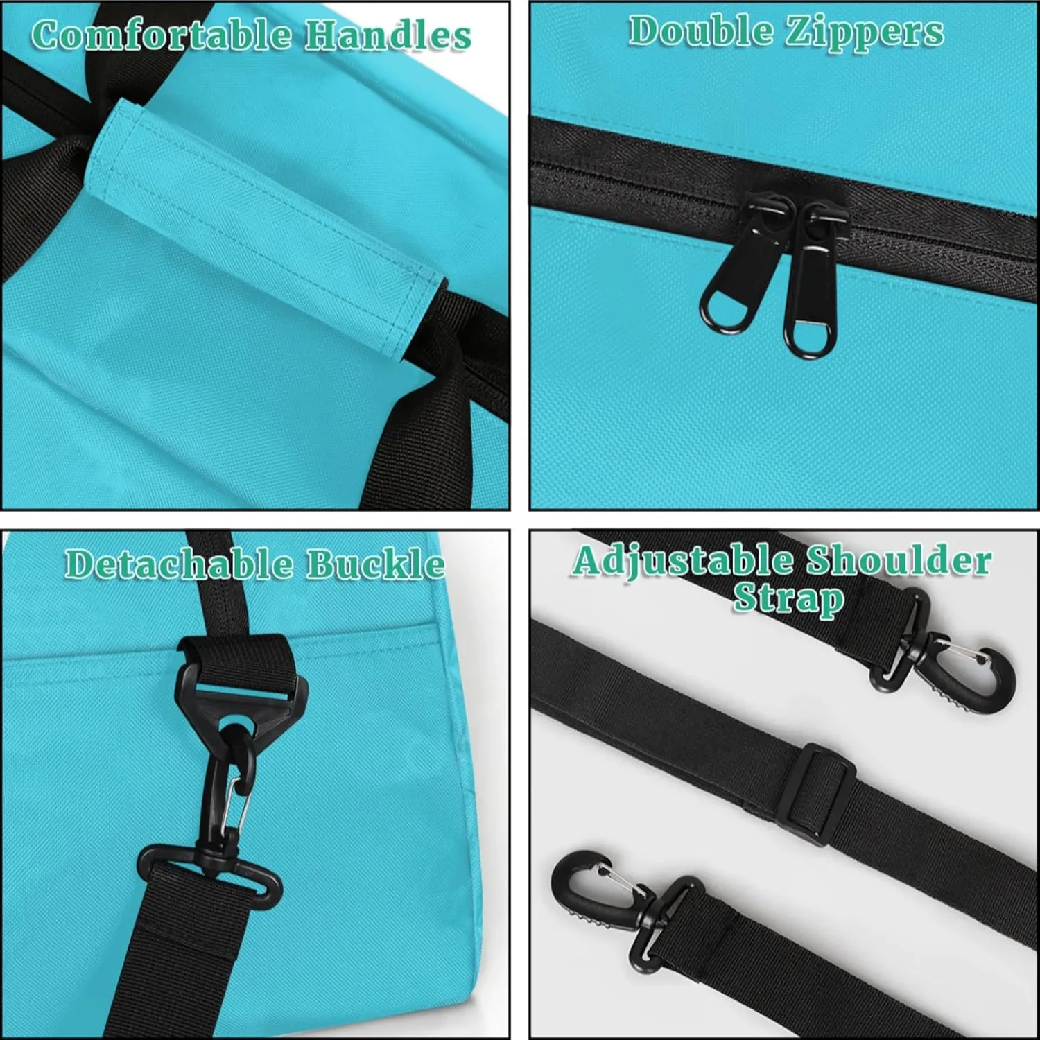 Custom Aqua Blue Dance Ballet Bag, Personalized Gym Silhouette Love Heart Duffle Bag with Name Overnight Sleepover Ballet Gym Bag for Travel