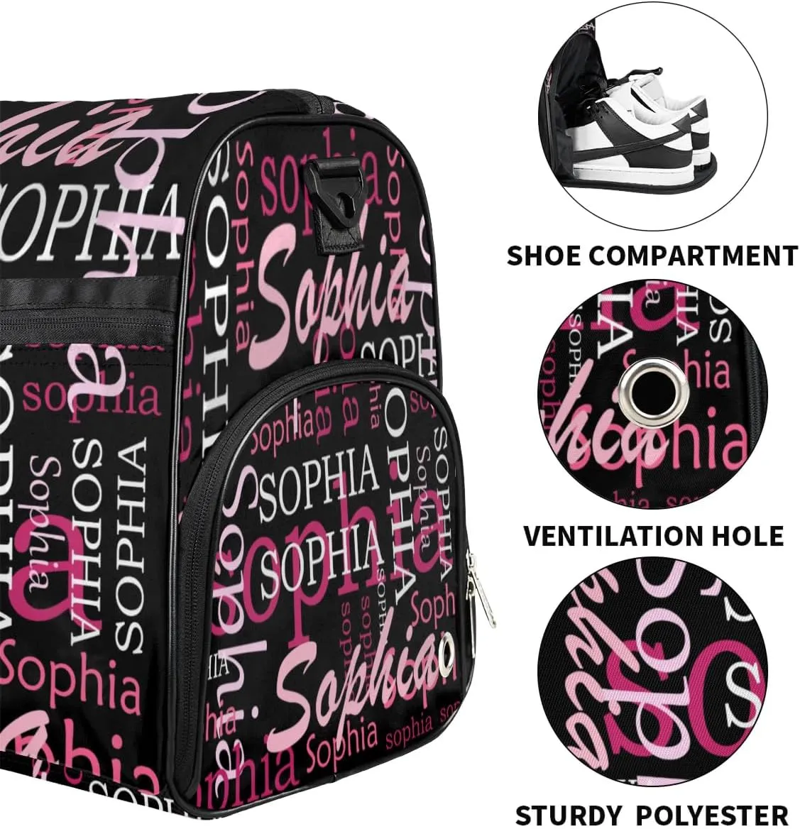 Custom Duffel Bag Luggage Bag for Travel Women Men Large Gym Bag Pink Monogram Duffel Bag for Women Weekender Carry on Duffle Bags Men
