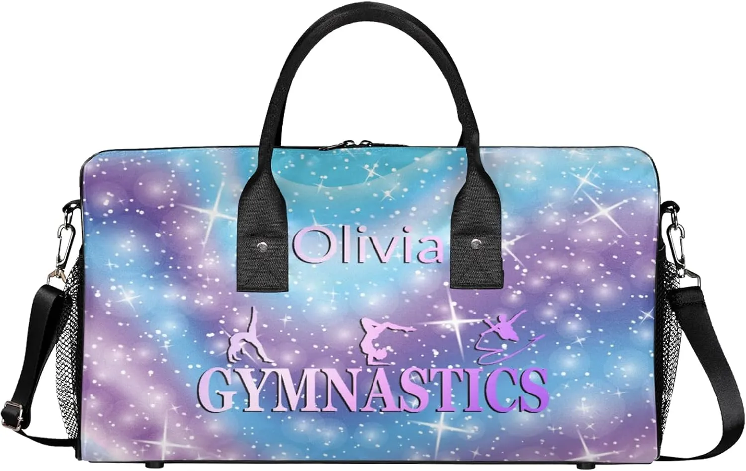 Custom Gymnastics Duffel Bag Personalized Name Dance Ballet Bags Waterproof