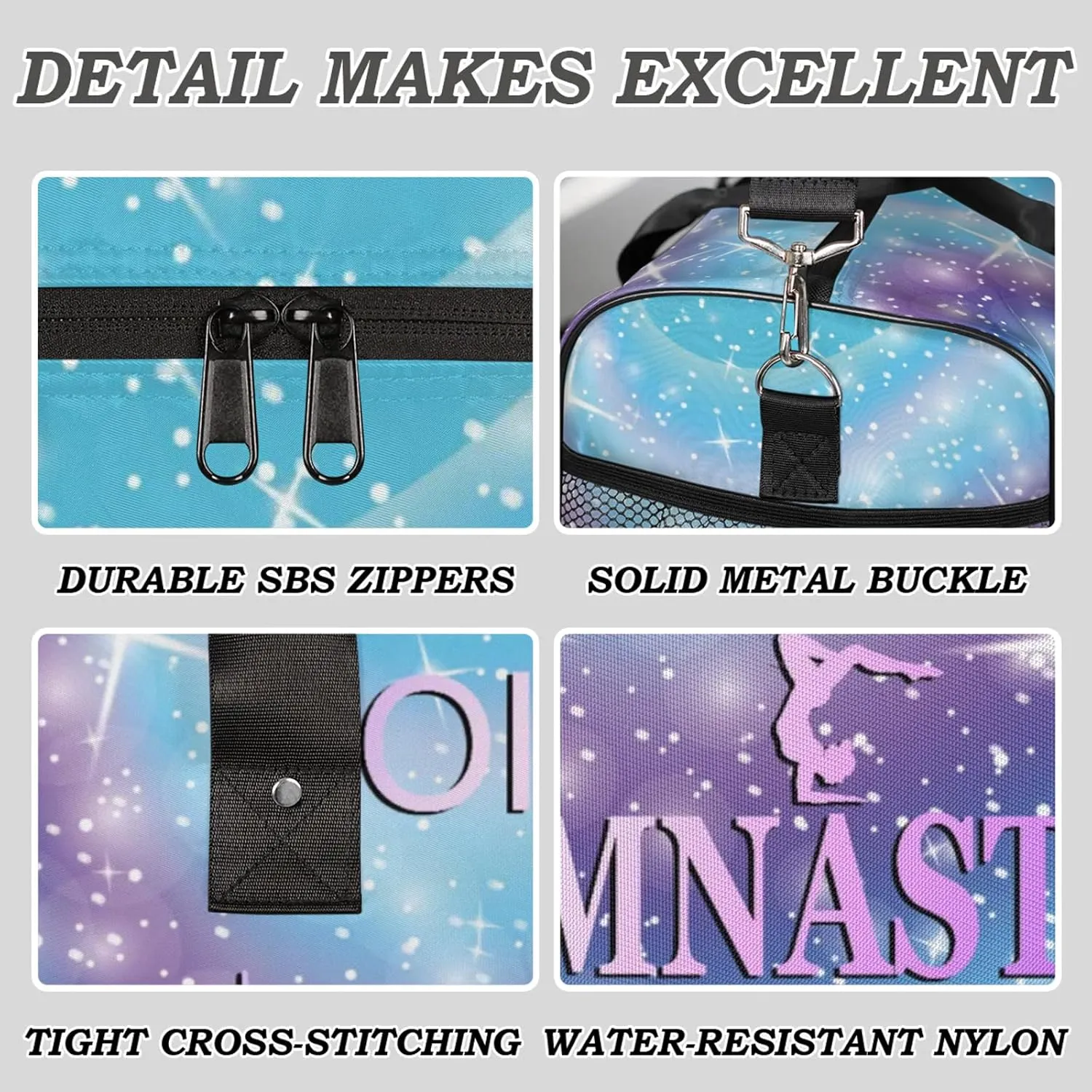 Custom Gymnastics Duffel Bag Personalized Name Dance Ballet Bags Waterproof