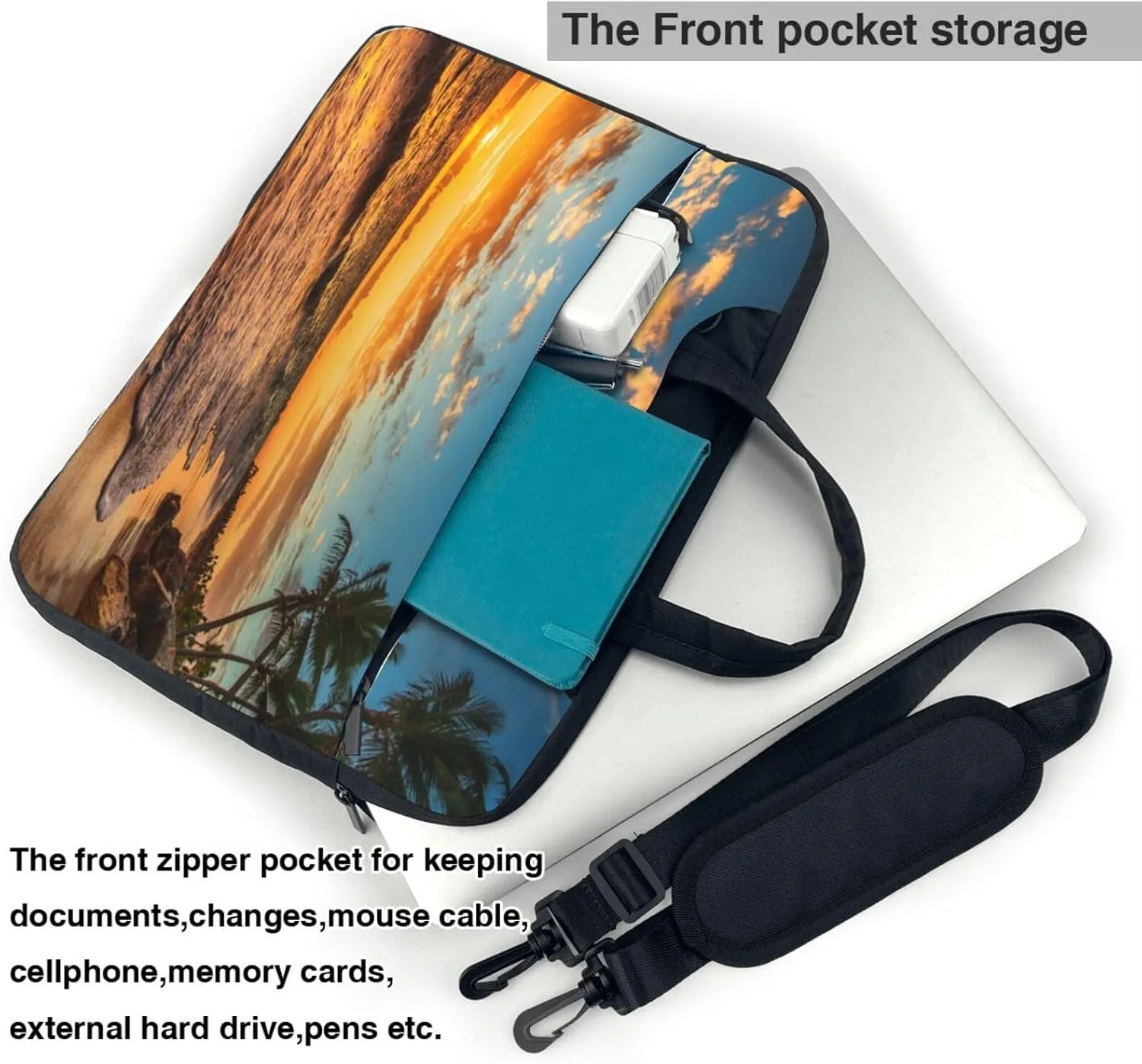 Custom Laptop Bag, Personalized Shoulder Bag for Laptop Add Your Photo Text, Customized Portable Computer Bag Gifts for Men