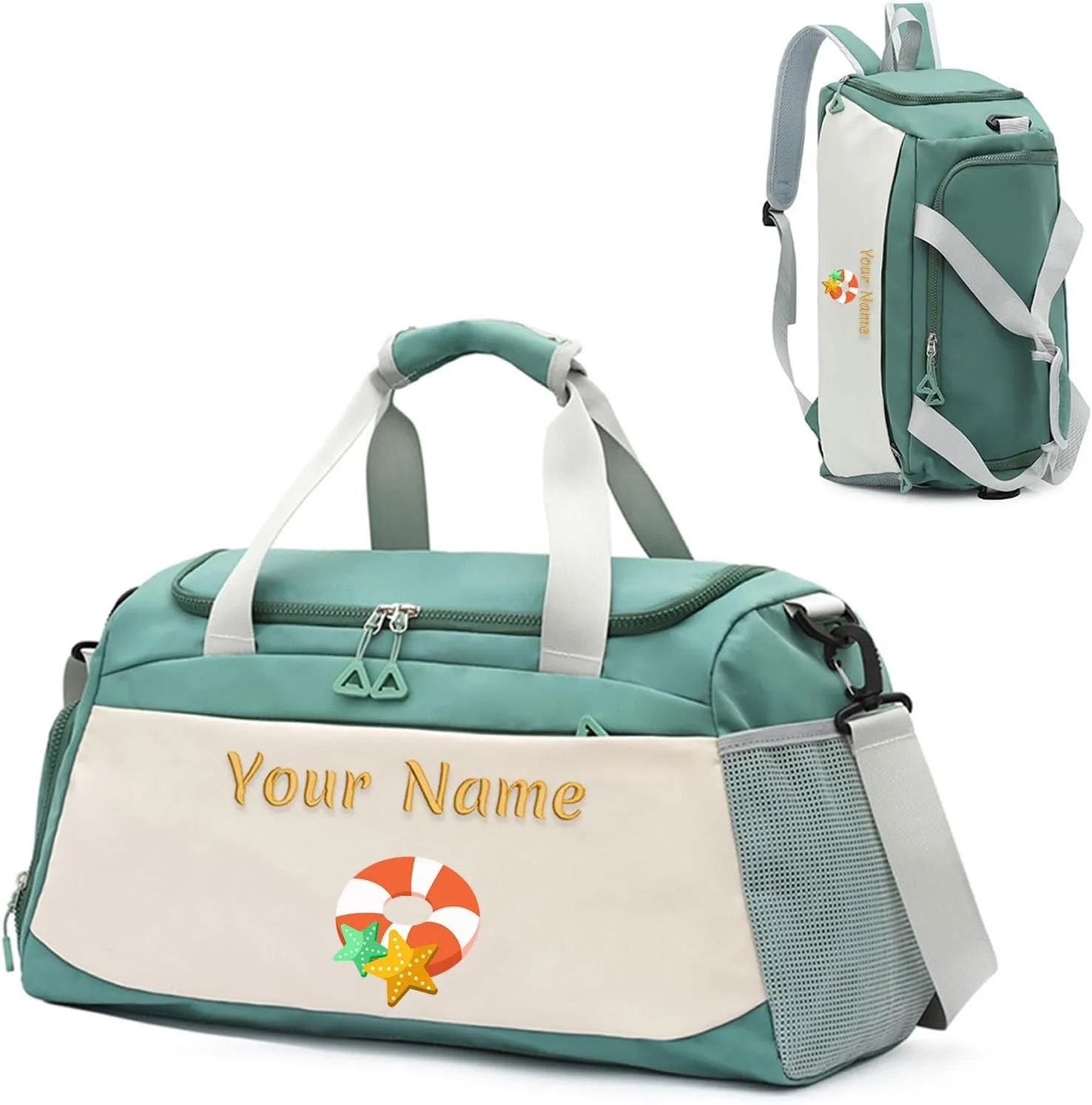 Custom Large Capacity Sports Duffel Bag, Personalized Gym Bag for Men, Weekend Overnight Carry On Bag - With Shoes Compartment and Wet Dry Pocket - Adjustable Strap - Tote Bag/Backpack Dual-purpose