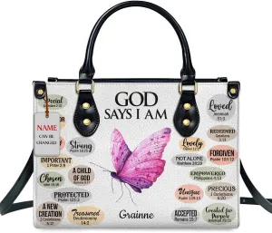 Custom Name Leather Handbags For Women - Christmas Gifts For Women - Christian Gifts