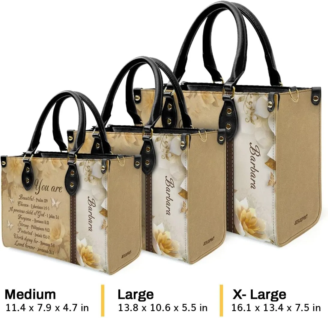 Custom Name Leather Handbags For Women - Christmas Gifts For Women - Christian Gifts