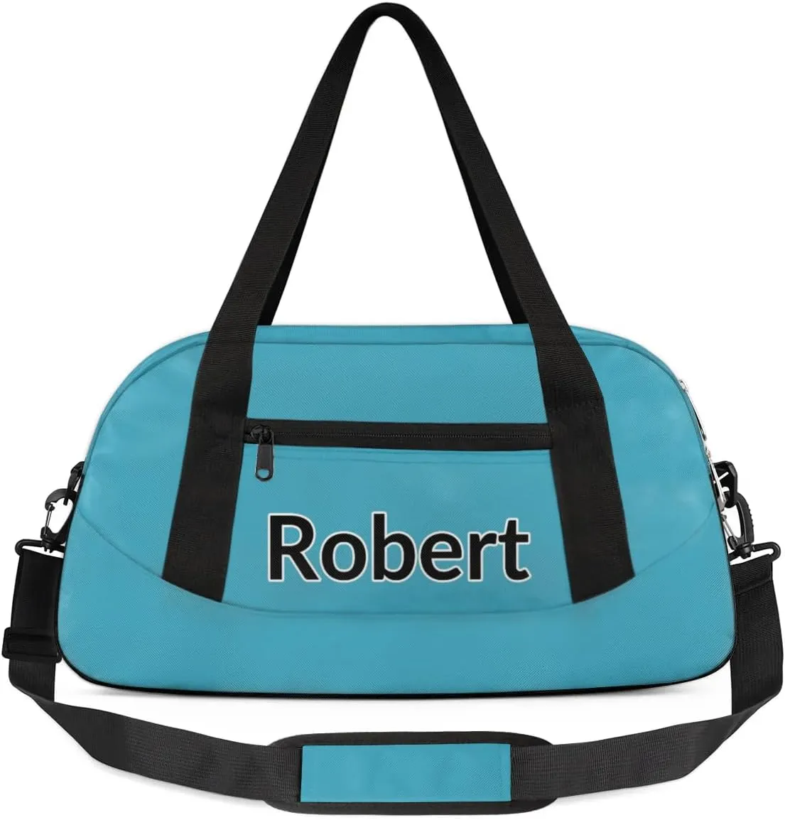 Custom Sport Gym Bag, Personalized Name Overnight Duffel Bag for Boys Girls Dance Weekender Bags Travel Tote Bag, Blue B