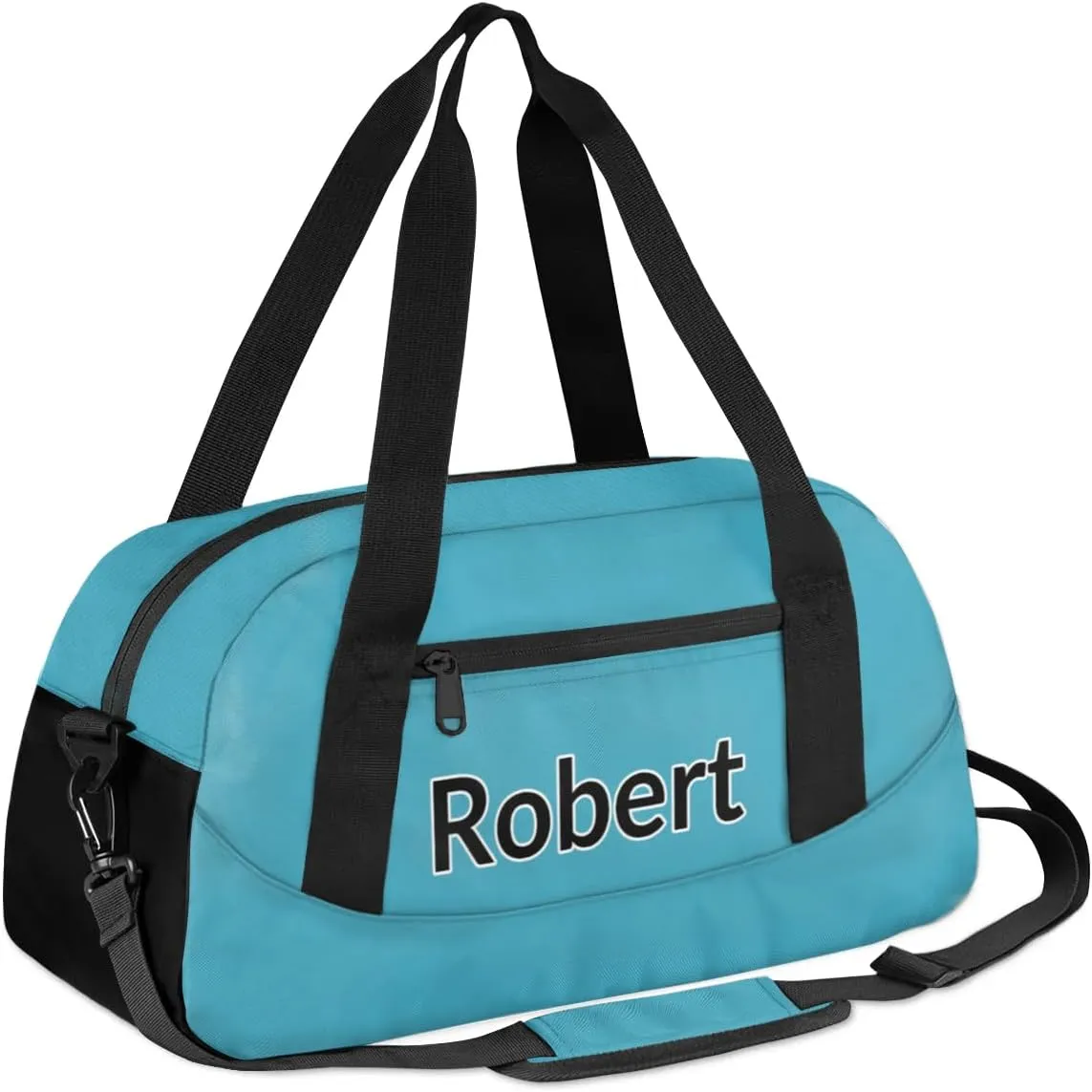 Custom Sport Gym Bag, Personalized Name Overnight Duffel Bag for Boys Girls Dance Weekender Bags Travel Tote Bag, Blue B