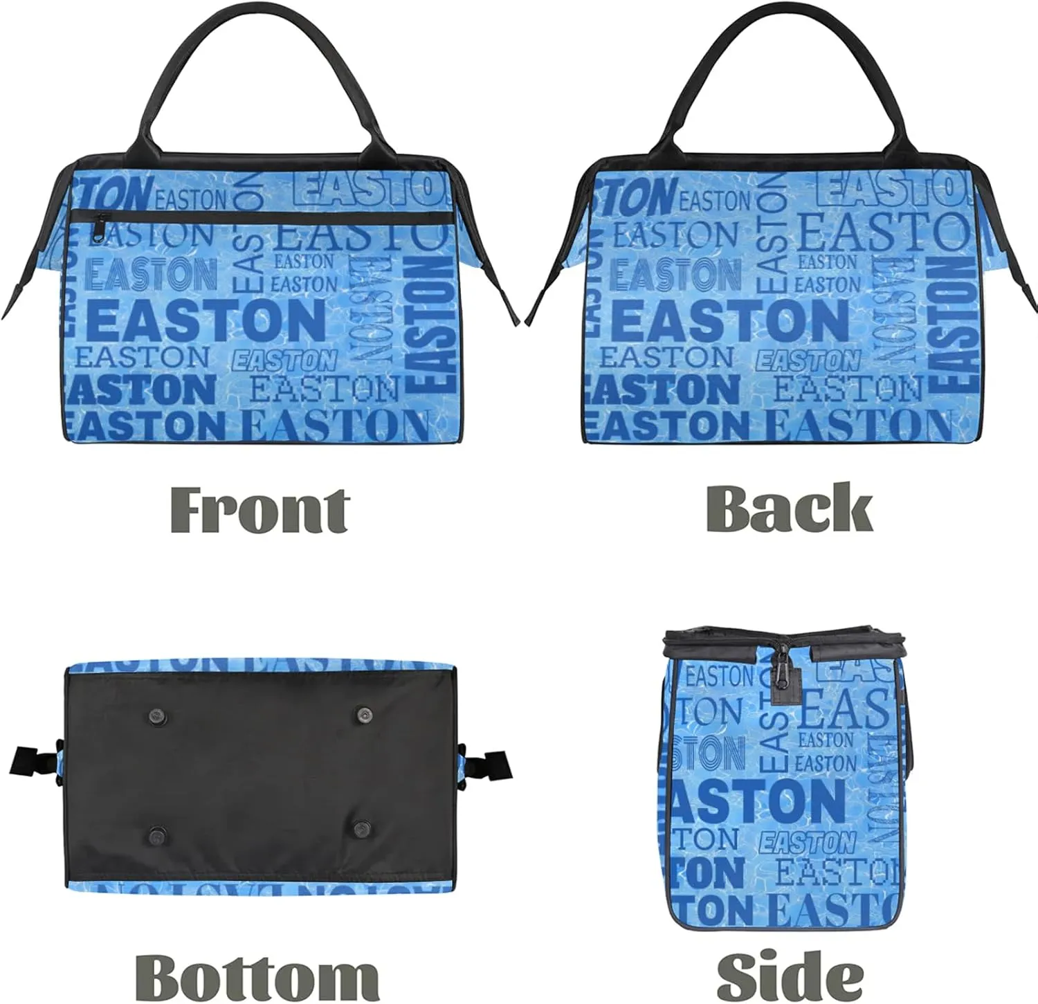 Custom Sport Gym Duffel Bag with Name Personalized Travel Overnight Bag Waterproof Customized Dance Bag Carry-On Tote 15.2in, Blue Cracked