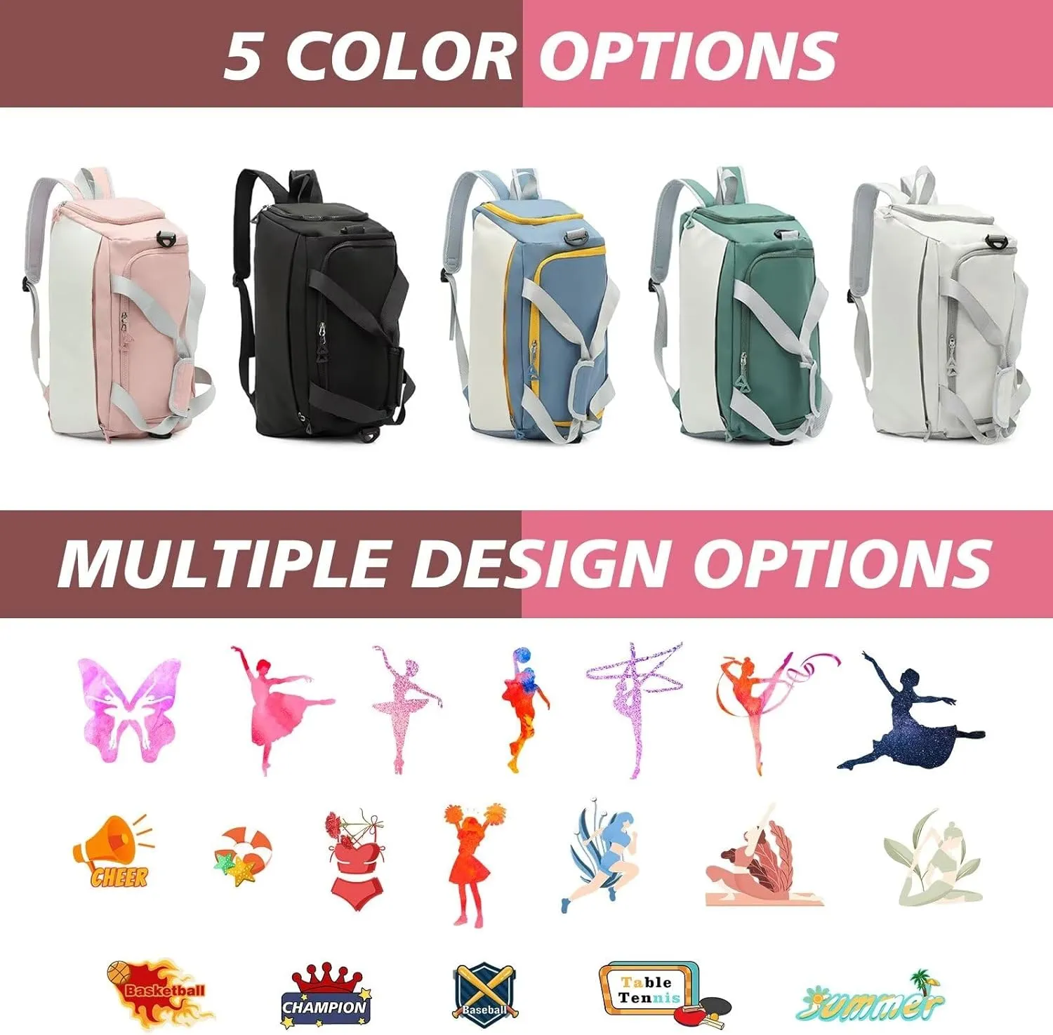 Customized Duffel Bag,Personalized Women's Gym Yoga Bag,Customizable Name Waterproof Gym Bag,Weekend Travel Bag,Adjustable Shoulder Strap Backpack,Gift for Women and men