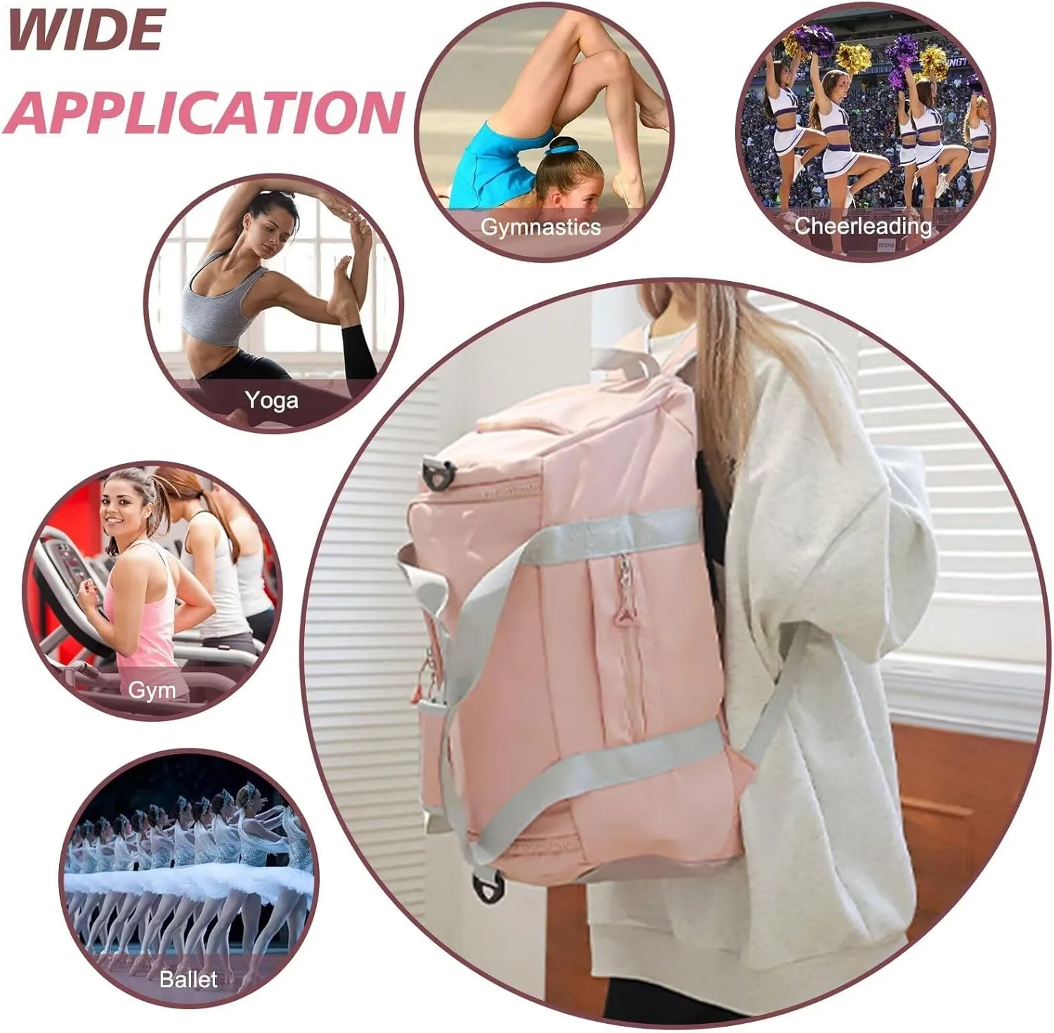 Customized Duffel Bag,Personalized Women's Gym Yoga Bag,Customizable Name Waterproof Gym Bag,Weekend Travel Bag,Adjustable Shoulder Strap Backpack,Gift for Women and men