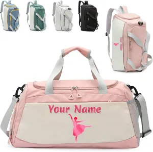 Customized Duffel Bag,Personalized Women's Gym Yoga Bag,Customizable Name Waterproof Gym Bag,Weekend Travel Bag,Adjustable Shoulder Strap Backpack,Gift for Women and men