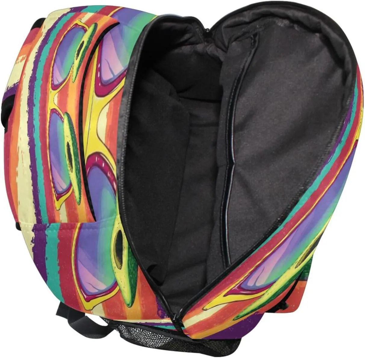 Cute Backpack for Women Men Fashion Diaper Bag Backpack with Chest Strap for Business Work College Travel Trip Mexican Style Cinco De Mayo Sunglasses Avocados