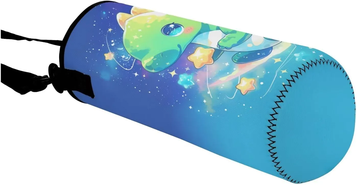 Cute Cartoon Dinosaur Print Backpack for Girls 8-10 Elementary School Bag with Lunch Tote Bag Pencil Case Bottle Sleeve 4 in 1 Blue Backpack Purse Teens Camping Insulated Lunch Bag