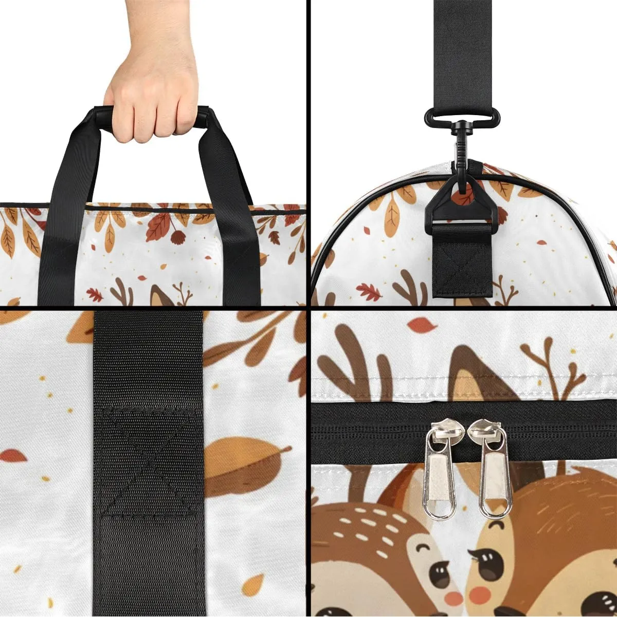 Cute Deer Gym Bag for Adults Personalized Duffel Bag for Men Large luggage Bags for Women Travel Tote Bag Gym Accessories for Men Women