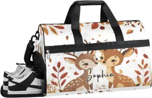 Cute Deer Gym Bag for Adults Personalized Duffel Bag for Men Large luggage Bags for Women Travel Tote Bag Gym Accessories for Men Women