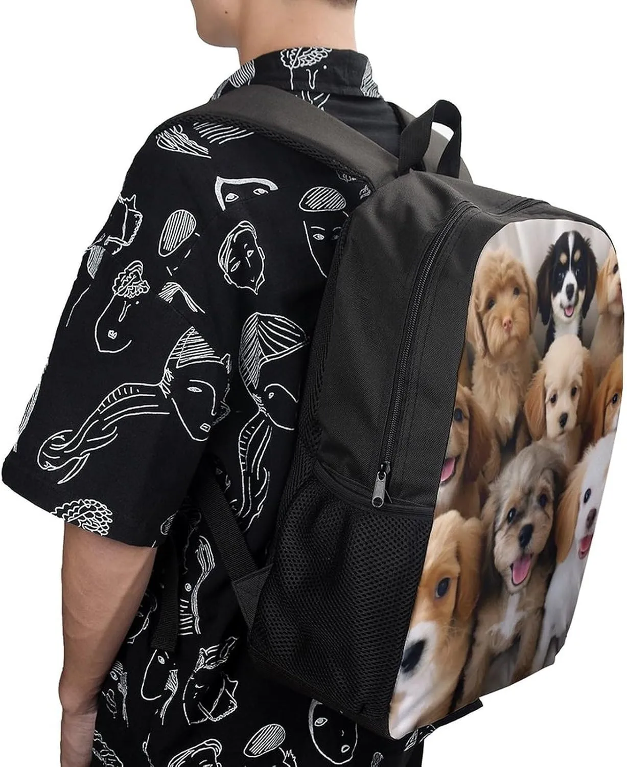 Cute Dogs Backpack, Laptop Backpack for Men, 17 Inch Travel Hiking Daypack, Casual Backpack