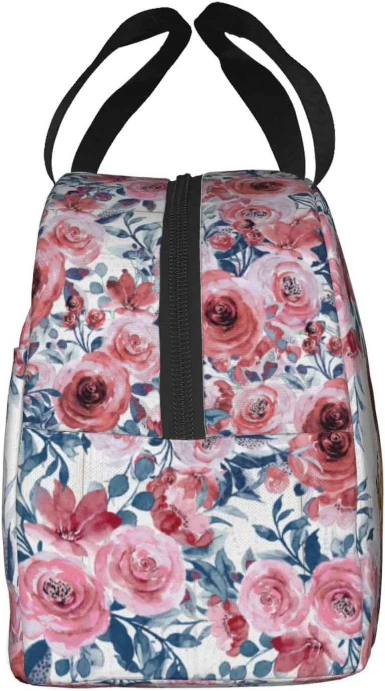 Cute Floral Highland Cow Lunch Bag,Cute Highland Cow Lunch Box, Butterfly Lunch Box, Cool Insulated Lunch Bag,Highland Cow Gifts For Work Office Picnic Beach Travel