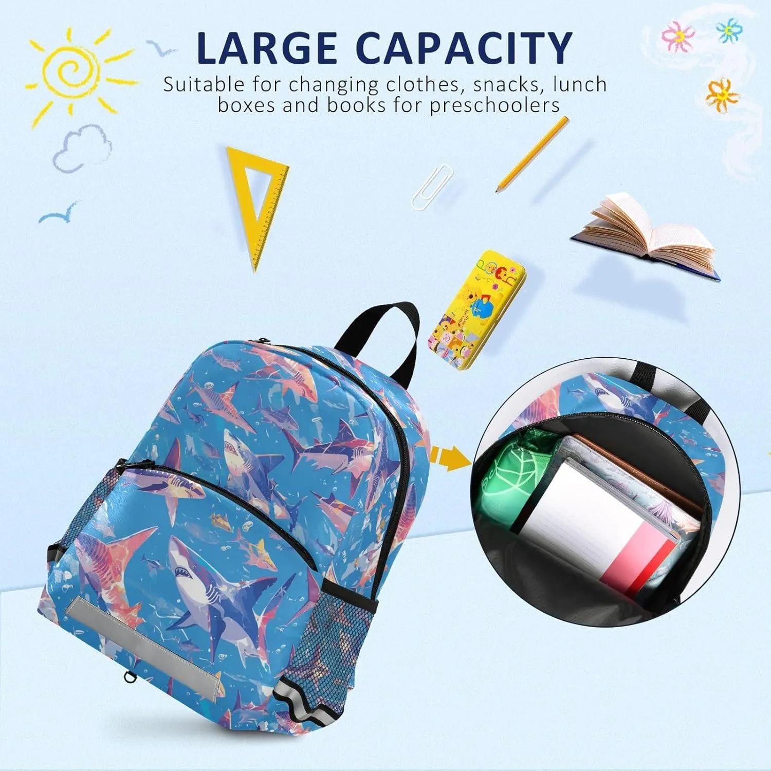 Cute Kids Backpack for Boys and Girls Ocean fish sea Masco Mini Travel School Bag