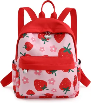 Cute Mini Strawberry Backpack Purse for Women Girls lightweight Casual Daypack Small Bookbag for Teen Girls Shopping Travel