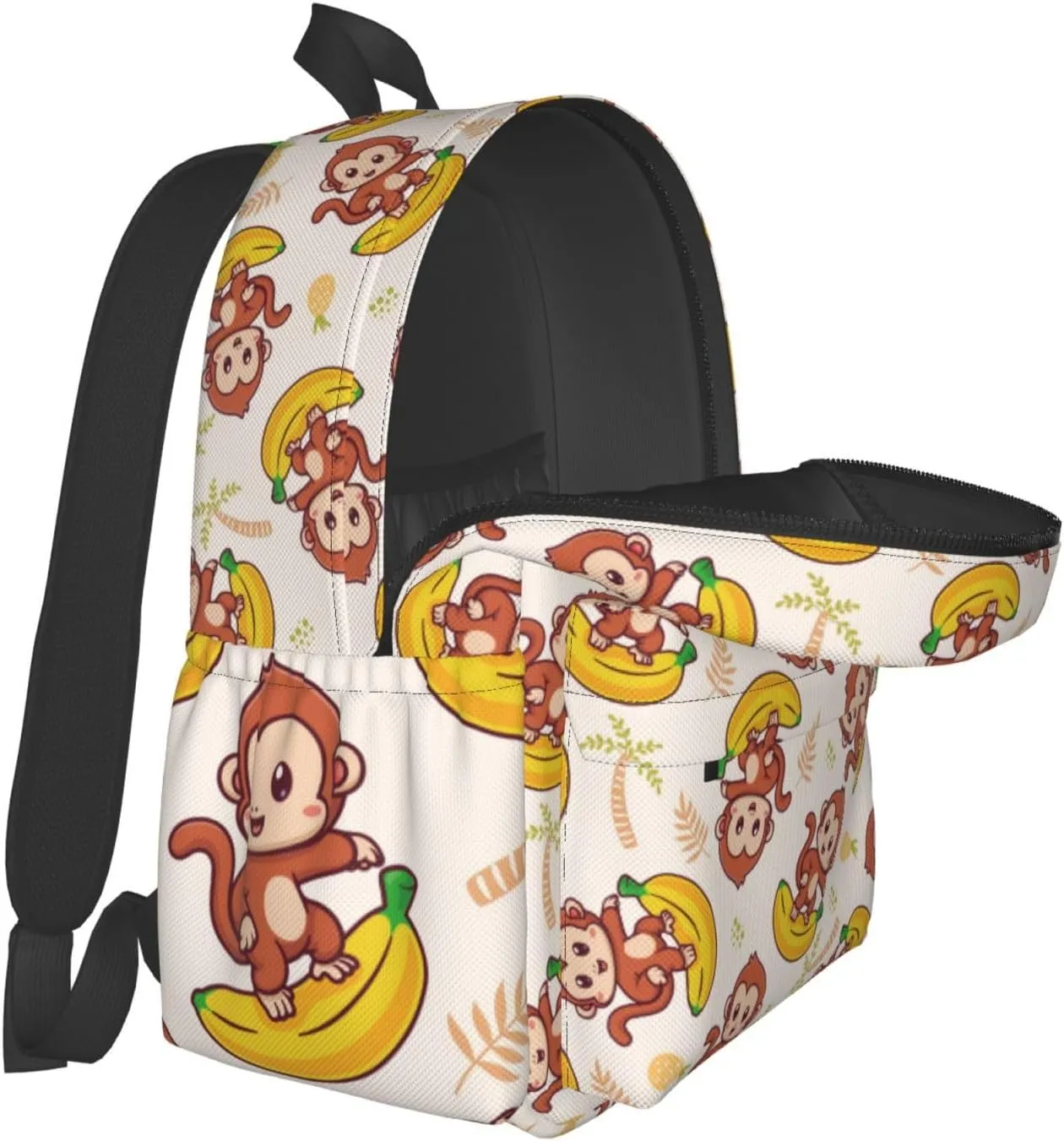 Cute Monkey Banana Multipurpose School Bag Bookbag for Teenage Boys Girls Daily Backpack