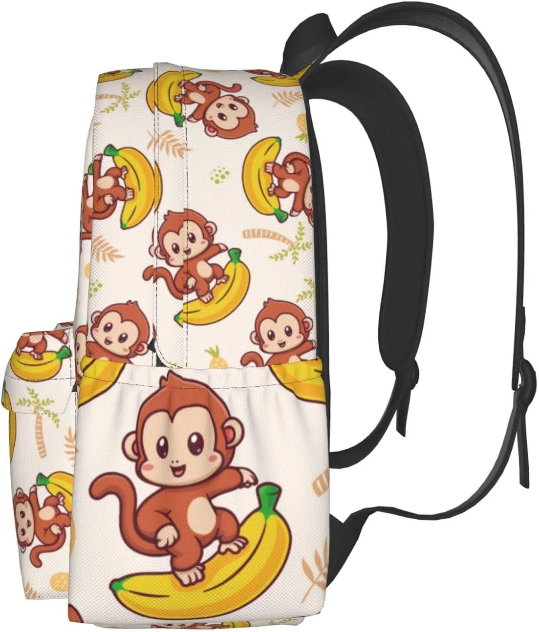Cute Monkey Banana Multipurpose School Bag Bookbag for Teenage Boys Girls Daily Backpack