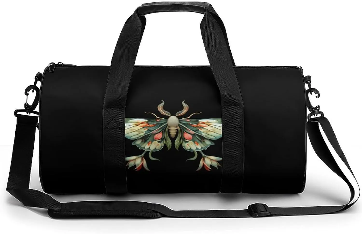 Cute Moth Beautiful Butterfly Insect Gym Bag Workout Sports Bag Lightweight Tote Duffel Bag Travel Weekender Bag for Women Men