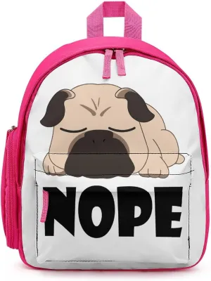 Cute Sleeping Pug Cute Backpack Lightweight Travel Daypack Basic Notebook Bag with Pockets