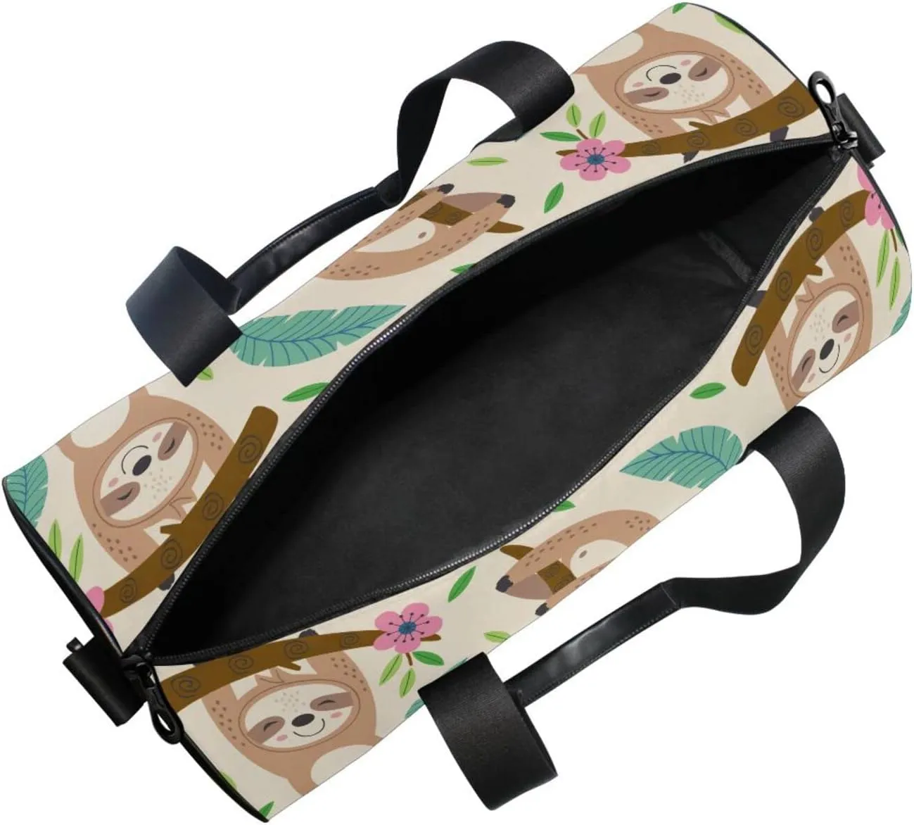 Cute Sloth Round Duffel Sports Bag Lightweight with Inner Pocket Gym Bag for Men Women Duffle Bag for Travel Sports