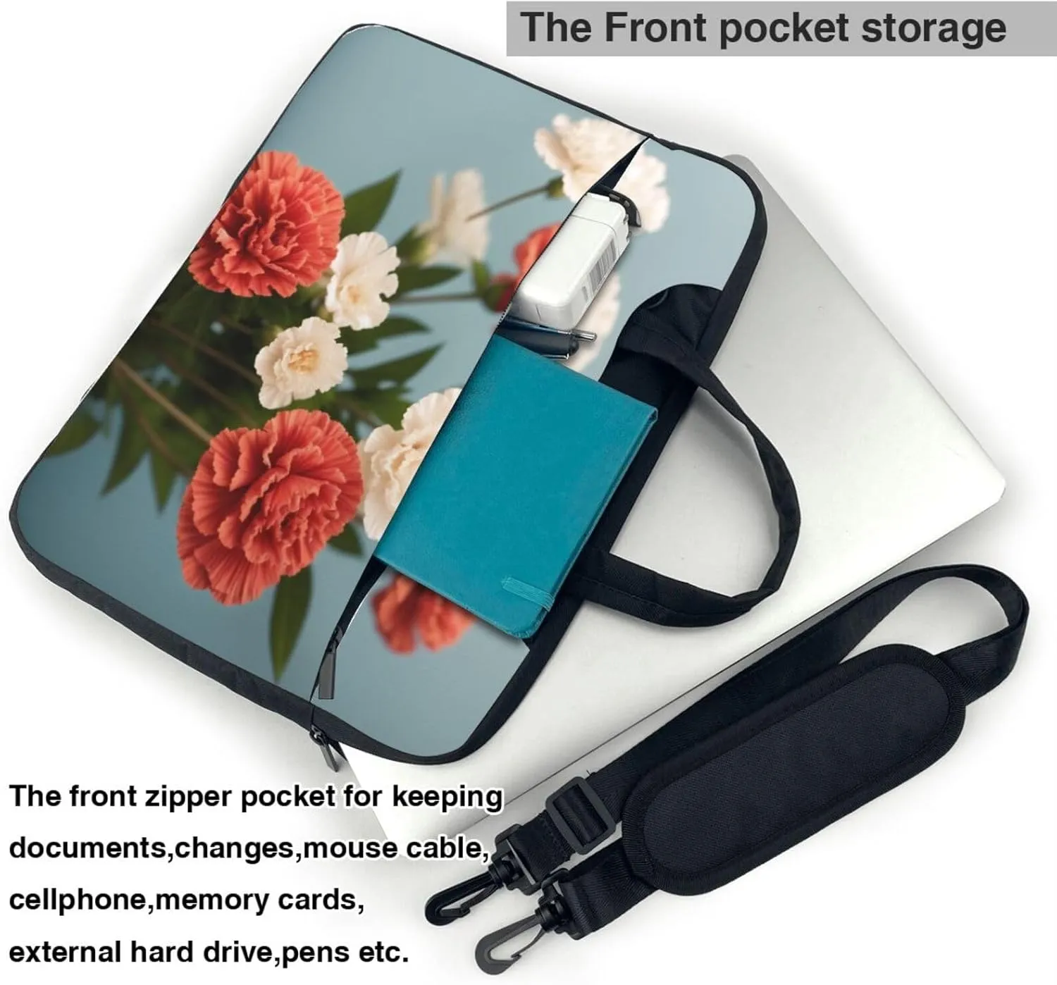 Daisy Laptop Shoulder Bag Notebook Computer Case Briefcase With Shoulder Straps And Handle
