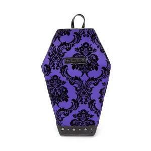 Damask coffin backpack in purple