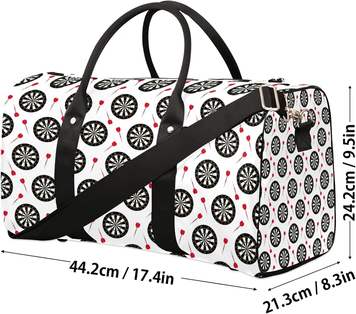Darts Travel Duffle Bag, Weekender Bags for Women Men Dart Board Carry on Overnight Bag Waterproof Gym Bags, Hospital Bag for Labor and Delivery