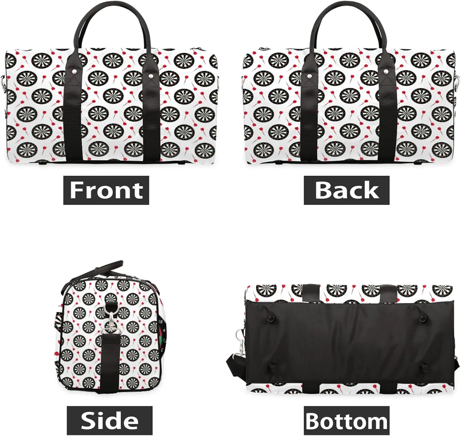 Darts Travel Duffle Bag, Weekender Bags for Women Men Dart Board Carry on Overnight Bag Waterproof Gym Bags, Hospital Bag for Labor and Delivery