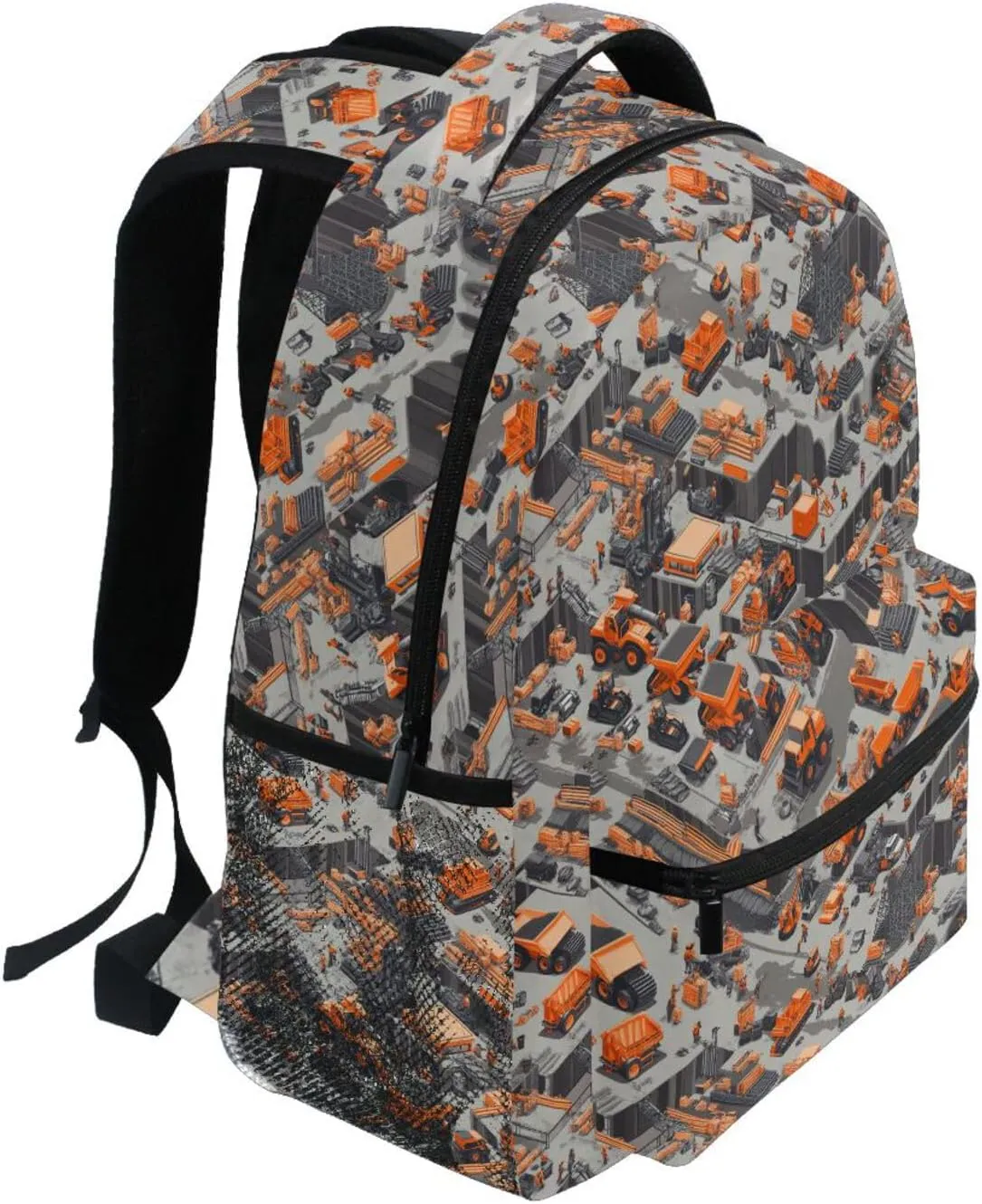 Day Backpack for Men Women Fashion Diaper Bag Backpack with Chest Strap Gift Men & Women Construction Scene Concrete Mixer Truck