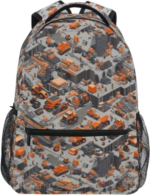 Day Backpack for Men Women Fashion Diaper Bag Backpack with Chest Strap Gift Men & Women Construction Scene Concrete Mixer Truck