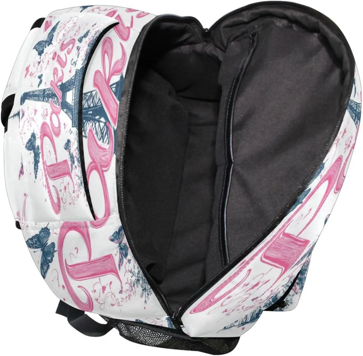 Day Backpack for Teenager Fashion Travel Laptop Backpack with Chest Strap for Travel Trip Paris Handy Drawn