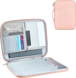 DDgro iPad Carrying Bag - Stylish Tablet Sleeve Case for 9-11 Inch Devices (PU-Pink, 11 inch)