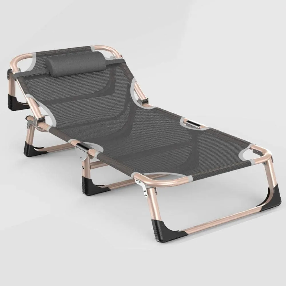 Deck Chair Recliners, Folding Sun Loungers, Office Beach Loungers, Terrace Loungers(Ice Silk Black)