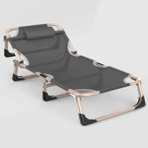 Deck Chair Recliners, Folding Sun Loungers, Office Beach Loungers, Terrace Loungers(Ice Silk Black)