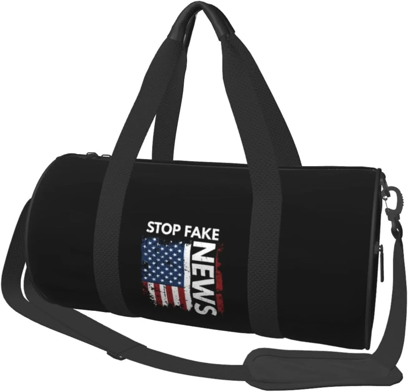 Defund The Media Fake News Convertible Garment Bag with Shoulder Strap, Carry on Garment Duffel Bag for Men Women - Rolling Foldable for Travel Luggage Bags (Black)