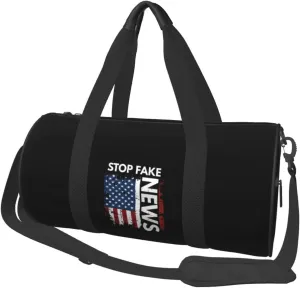 Defund The Media Fake News Convertible Garment Bag with Shoulder Strap, Carry on Garment Duffel Bag for Men Women - Rolling Foldable for Travel Luggage Bags (Black)