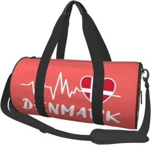 Denmark Heartbeat Duffel Bag Gym Bag Travel Sports Tote Large Foldable Beach Swim Yoga7