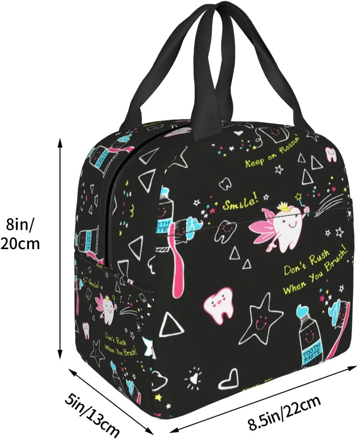 Dentist Lunch Bag Dental Hygienist Lunch Box for Women & Men Insulated Picnic Pouch Thermal Cooler Cute Tote Bag for Work Camping Travel, One Size