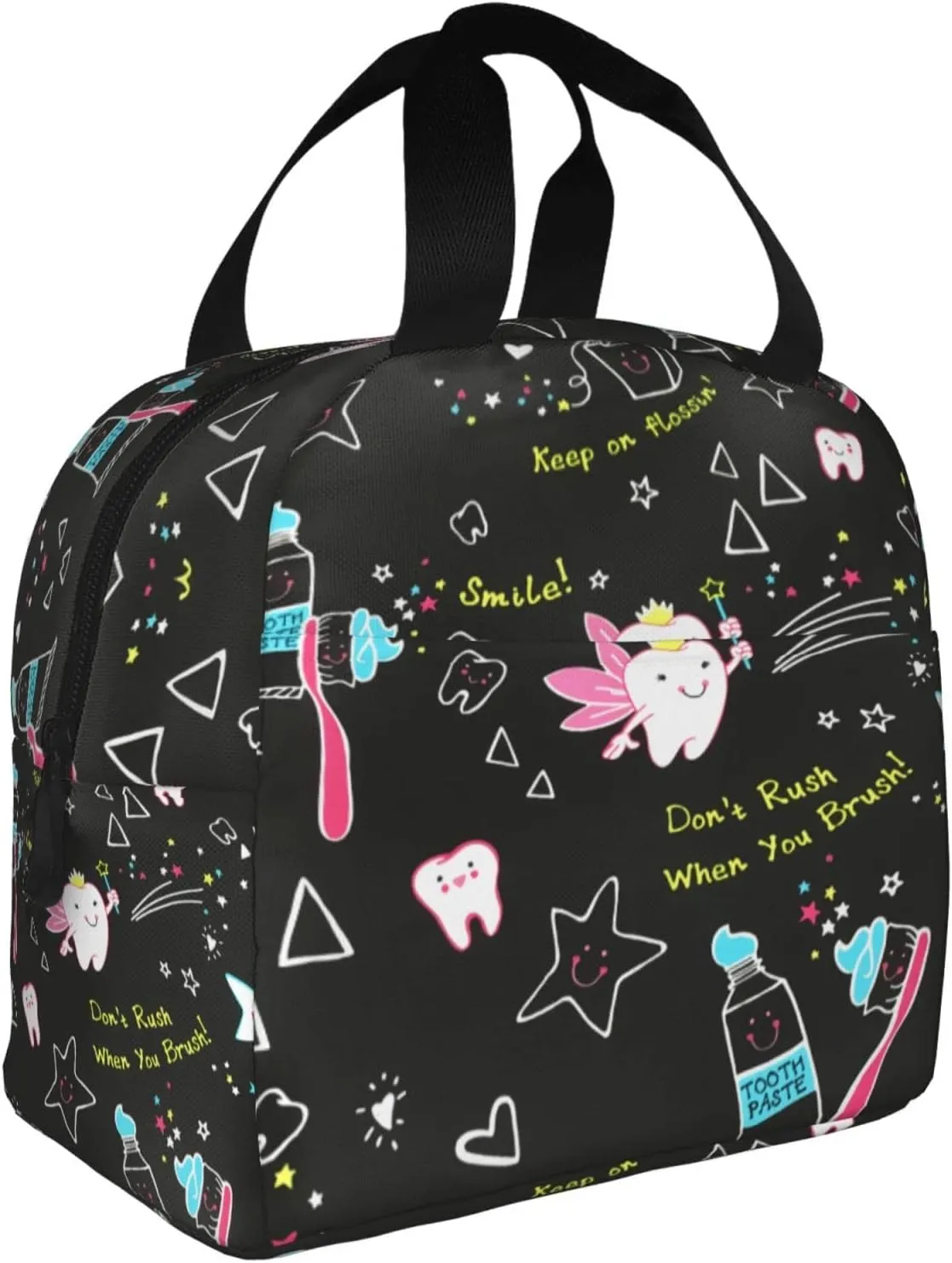 Dentist Lunch Bag Dental Hygienist Lunch Box for Women & Men Insulated Picnic Pouch Thermal Cooler Cute Tote Bag for Work Camping Travel, One Size