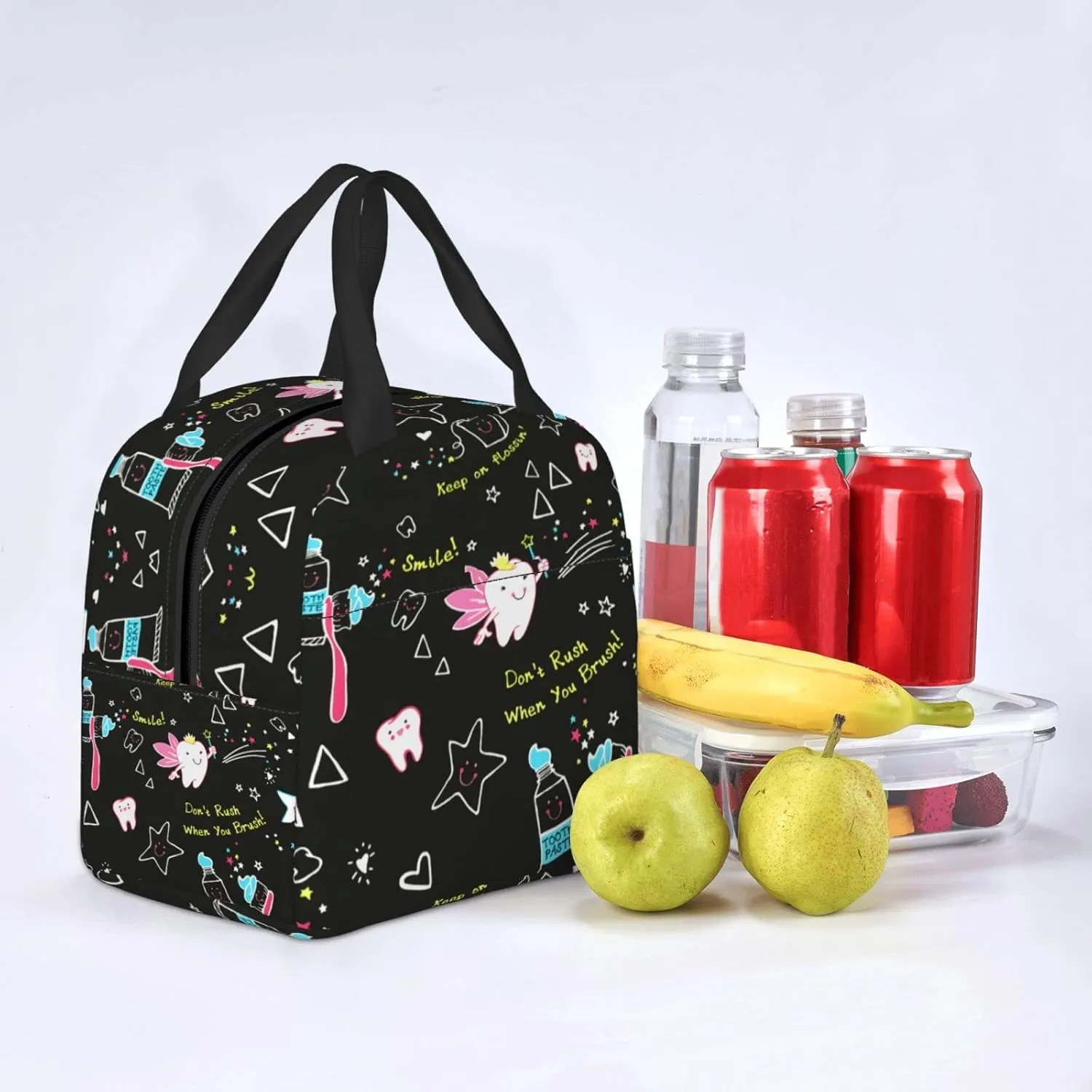 Dentist Lunch Bag Dental Hygienist Lunch Box for Women & Men Insulated Picnic Pouch Thermal Cooler Cute Tote Bag for Work Camping Travel, One Size