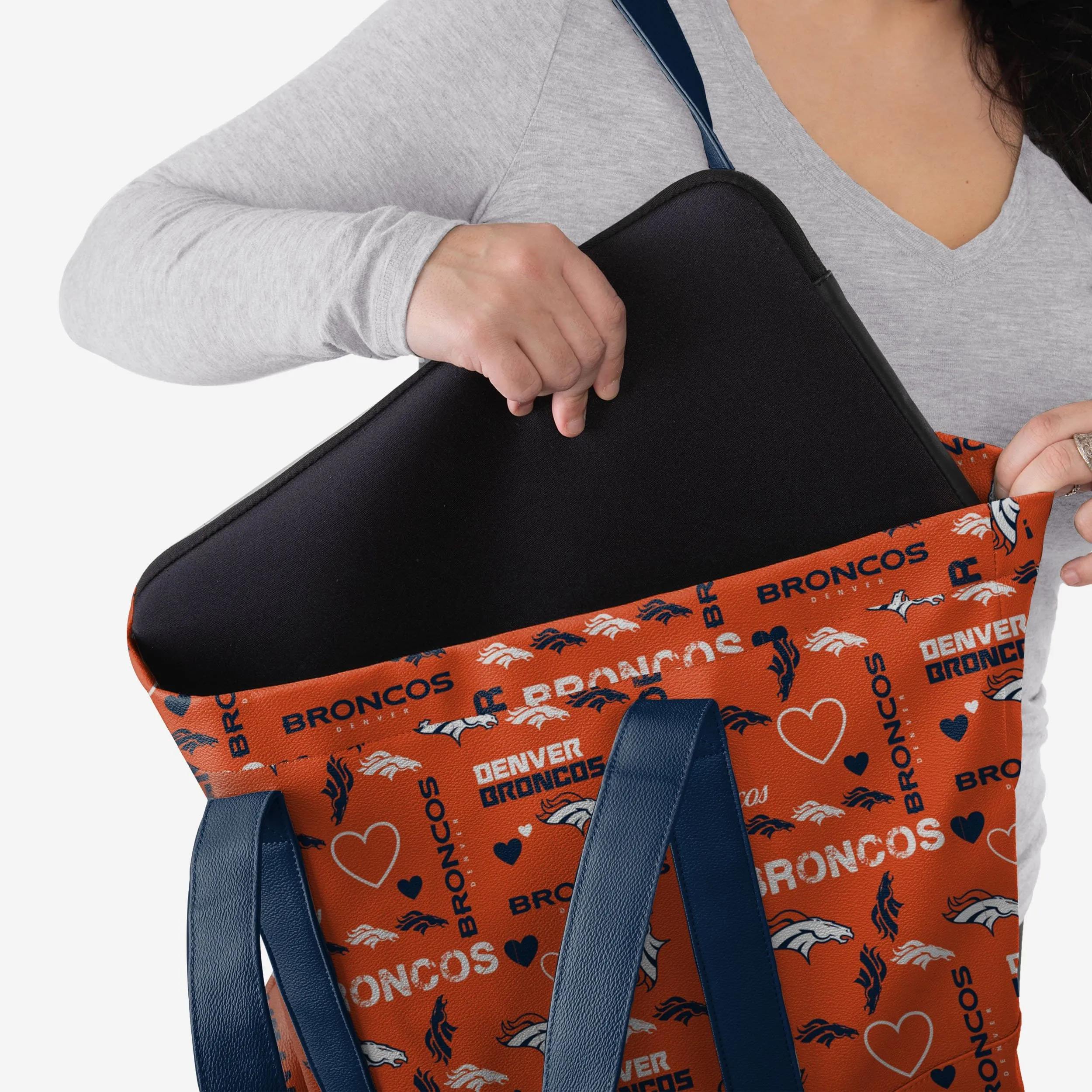 Denver Broncos Logo Love Tote Bag
